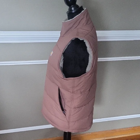 Carhartt Women's Montana Insulated Reversible Puffer Vest Size Medium Nutmeg - Picture 2 of 10